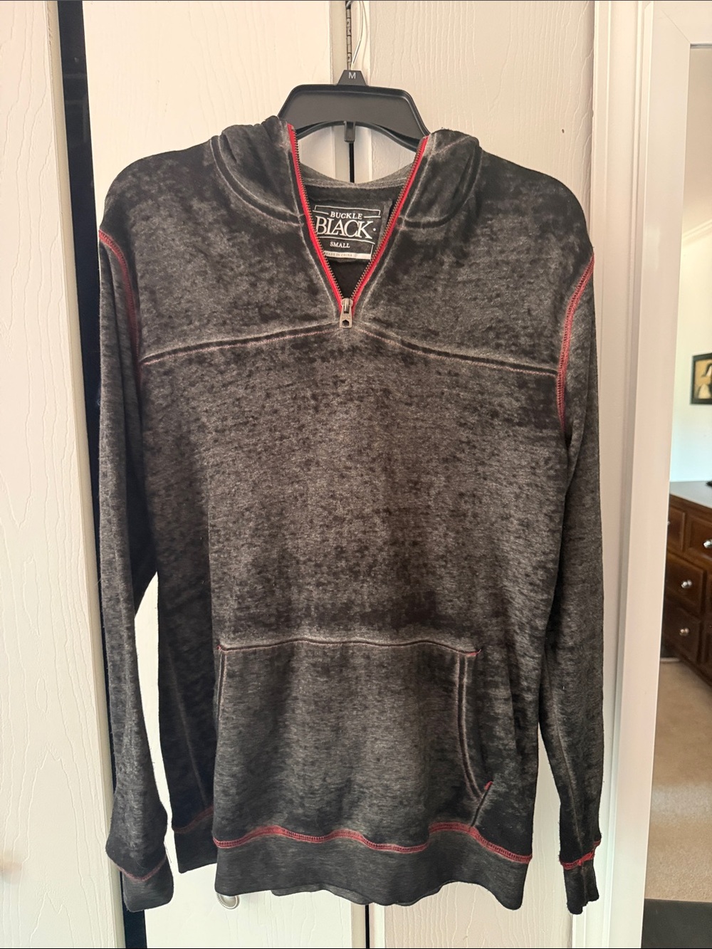 Men’s Buckle Black hoodie with 1/4 zip